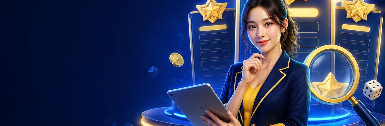 Banner cẩm nang với bảng xếp hạng, máy tính bảng và ánh sáng hiện đại
